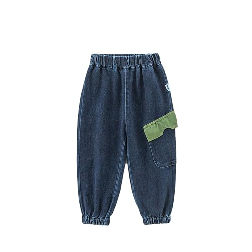Generisch Weiche Jeans für Kinder Jungen Cargohosen Freizeithosen Mädchen Jungenhosen Bequeme Baumwollhosen Outdoor Spielhosen