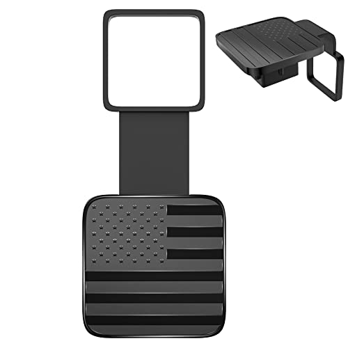 DoPake 2 Inch American Flag Trailer Hitch Cover,Metal Hitch Cover Fit for 2 Inch Hitch Receivers,2'' Rubber Hitch Tube Cover Plug Cap
