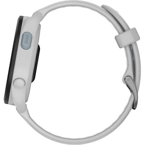 Image of Garmin 010-02863-21 Forerunner 165 Smart Sport Watch, Mist Gray + Whitestone Bundle with Deco Essentials Charging Dock, 3X Silicone Dust Cover and USB Type C Charging and Sync Cable