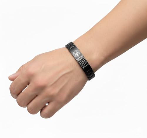 Pulsera de acero inoxidable ajustable con versículo bíblico miniatura 6
