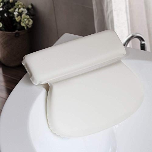 XIAOEGG Bath Pillow for Bathtub, Ergonomic Spa Pillows Bathtub, Spa Bath Pillow Features Powerful Gripping Technology,6 Suction Cups,Fits All Bathtub, Hot Tub, Jacuzzi and Spas