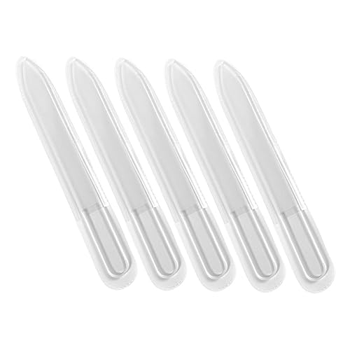 Happyyami Limas De Uña De Vidrio Transparente Herramientas De Manicura Para Pulido y Suavizado De Uñas Accesorios De Belleza Para Salón De Uñas y Uso Personal
