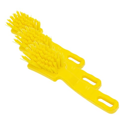 Image of SPARTA 41395EC04 Plastic Scrub Brush, Detail Brush, Kitchen Brush with Hanging Hole for Cleaning, 7 Inches, Yellow (Pack of 3)