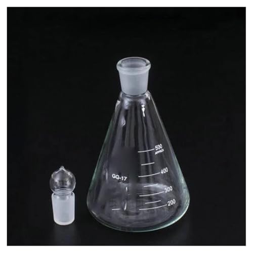 Flacon conique de laboratoire en verre haute résistance avec bouchon rodé hermétique n°34