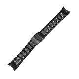Compatibile con la catena for orologio Casio EDIFICE/EF-535 serie Arc Interface in acciaio inossidabile da 22 mm(Black Strap)