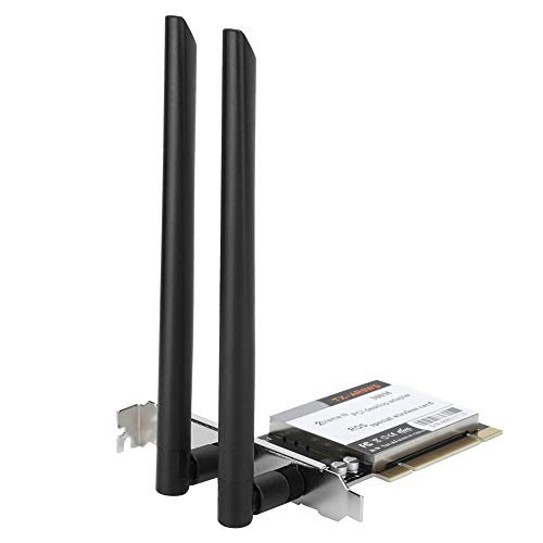 AR9220 300M PCI WiFi Card, 2.4G/5G Dual Band Wireless PCI Express Adapter, 2x2 MIMO Radio Transceiver and PCI Interface, Support for Windows XP / 7/8/10/ROS