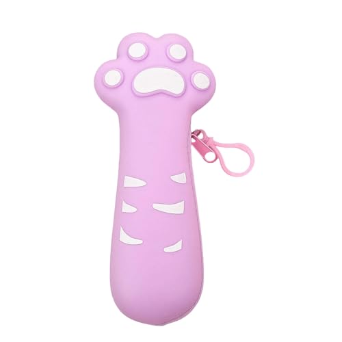 Astuccio per ragazze carota cartone animato morbido matita caso studente carino astuccio portatile Zampa di gatto A silicone viola