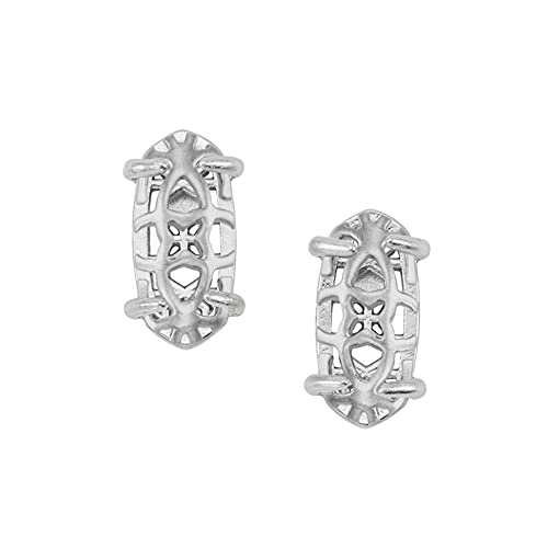 Kendra Scott Betty Stud Earrings for Women, Fashion Jewelry, Rhodium-Plated, Rhodium Filigree