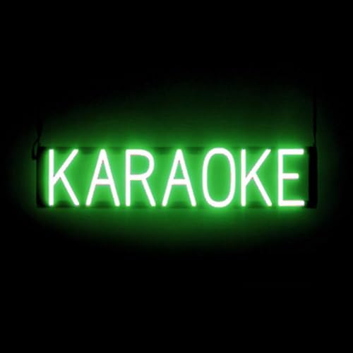 Image of SpellBrite LED Neon KARAOKE Sign for Business - Green, 29 inch x 6 inch | Ultra-Bright Click-Together Signage for Bars & Restaurants, with Visibility from 500 ft - 8 Animations, 6 Brightness Levels