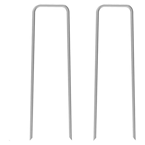 AAGUT Galvanized Garden Stakes 25 Pack 12 Inch Heavy Duty Fence Anchors 11 Gauge Metal Landscape Staples for Anchoring Tent, Weed Barrier Fabric, Ground Cover Cover