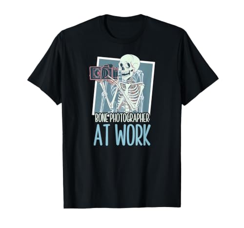 X Ray Tech Halloween Bone Photographer At Work T-Shirt, Men, Black, 3X-Large