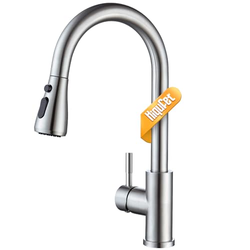 Hiqufet Kitchen Faucet With Pull Down Sprayer, Brushed Nickel