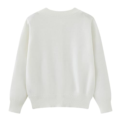 Toddler Girls Cardigan Crewneck Sweaters Long Sleeve Kids Button Cotton School 𝐔niform Knit Tops Outwear for Boys2