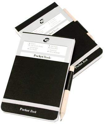 Pukka Pad - Taccuino tascabile con elastico, formato A7, confezione da 12, colore: Nero