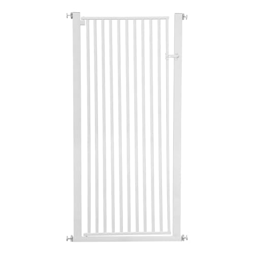 ieLsngai Haustiergitter Extra Hoch Höhe 150cm, Breite verstellbar 90-97cm, Sicherheits-Haustiergitter, Automatische Schließung, Stababstand 3.5cm, 270°Türöffnung,Ohne Bohren für Treppen/Türen
