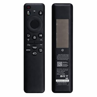 BN59-01455A Solar Voice Remote Replacement Compatible with Samsung Smart TV – Bluetooth, USB-C Rechargeable, Voice Search – for Neo QLED, Crystal UHD, OLED 4K – Black