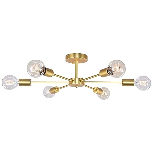 Lustre Sputnik, Home-Neat 6 Luzes Luminária de teto Moderna E27 I...