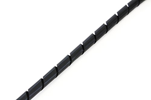33FT PE 3/8 Inches (10 mm) Black Polyethylene Spiral Wire Wrap Tube PC Manage Cable for Car Computer Cable