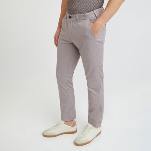 Image of Colorplus Men's Poly Cotton Blend Yarn Dyed Pattern Contemporary Fit Flat Front Casual Trouser