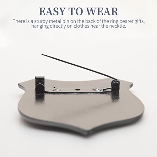 Yuchew Ring Security Badge Metal Brooch Ring Bearer Gift Souvenirs Wedding Accessories Keepsake for Wedding, Party, Rehearsal, boys, Kids, Youngs (3)3