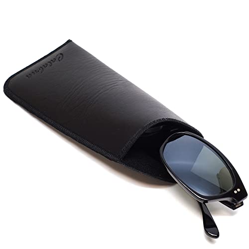 Image of Calabria Mens Slim Half-Clip Case in Black or Brown (Black (No-Clip))