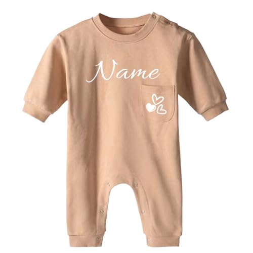 Ahoiikids Personalisierter Baby Strampler mit Namen – Weicher Strampler...