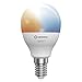 Produktbild LEDVANCE Smarte LED-Lampe mit ZigBee Technologie, Sockel E14, Dimmbar, Lichtfarbe änderbar (2700-6500K), ersetzt Glühlampen mit 40 W, SMART+ Mini bulb Tunable White, 1 Stück (1er Pack)
