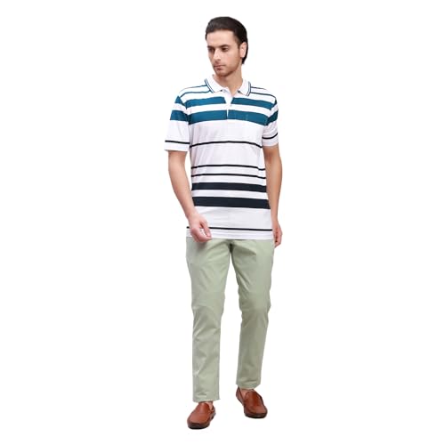 Image of Colorplus Nuvo Fit Cotton Nylon Blend Solid Piece Dyed Pattern Flat Front Casual Trouser