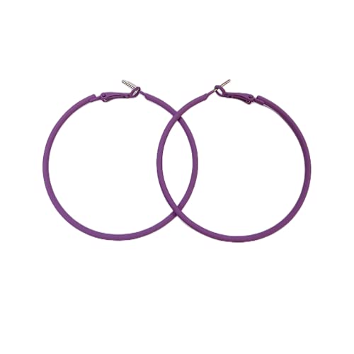 60mm Big Large Hoop Earrings For Women Girls Sensitive Ears Neon Minimalist Retro Round Huggie Hoops 2 Inch Colorful 80s 90s Dangle Hooped Dainty Lightweight Birthday Festival Y2K Party Jewelry Gifts