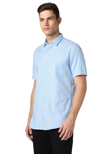 Image of Peter England Men's Casual Premium Summer Half Sleeve Shirt | 100% Cotton