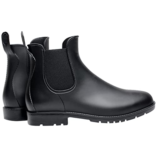 Women's Short Rain Boots Waterproof Anti Slip Rubber Ankle Chelsea Booties3