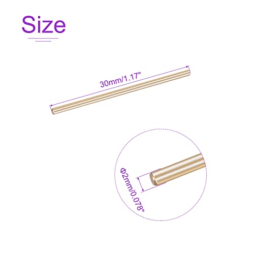 DMiotech 20Stk 30mm x 2mm Brass Solid Round Rod Brass Rod für DIY-Handwerk Getriebewelle