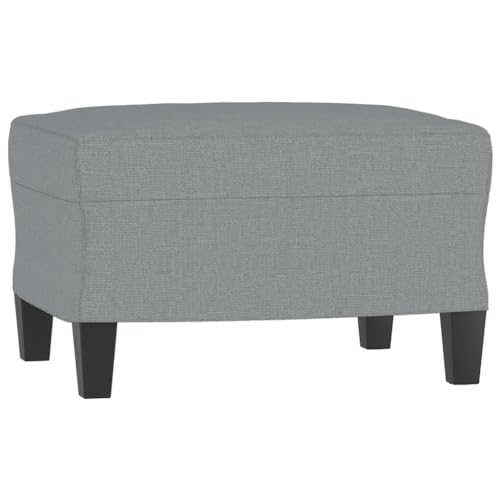 KATERYY 3-Sitzer-Sofa mit Hocker Hellgrau 180 cm Stoff Möbel Wohnzimmer – Bild 7