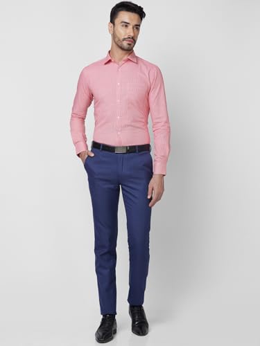 Image of Park Avenue Slim Fit Pure Cotton Checks Pattern Semi Cutaway Collar Formal Shirt
