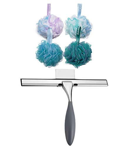 AmazerBath Shower Squeegee and Shower Bath Sponge Shower Loofahs Balls 75g/PCS for Body Wash Bathroom Men Women