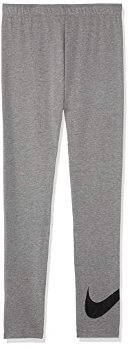 NIKE G NSW Favorites Swsh Tight Pantalones de Deporte, Niñas, Carbon Heather/(Black) (c/O), M