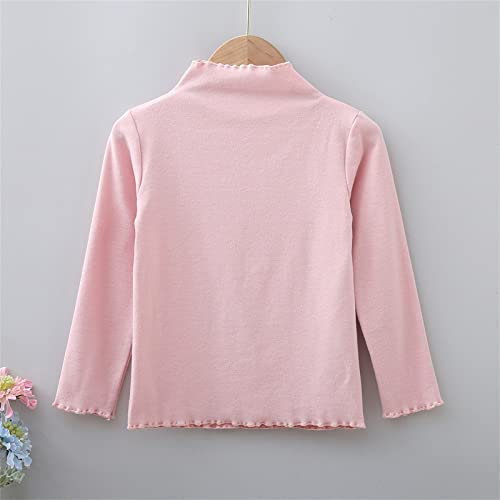 Betadog Girls' Basic Long Sleeve Mock Turtleneck Cotton T-Shirt Long Sleeve Turtleneck Girl Solid Shirt Blouse4