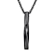 Moolee Mens Stainless Steel Pendant Necklace Twisted Cube Bar Pendant with Link Chain, Black with 24 Inches Box Chain