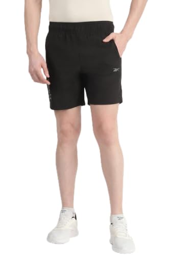 Image of Reebok Men's Polyester Running Shorts - Quick Dry Lightweight Sports Shorts for Men | Gym Shorts for Men | Training Fitness Running Shorts - Secure Drawcord Waistband