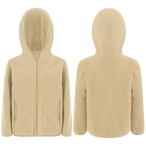 JEYPINMI Toddler Girls Boys Ultra Soft Sherpa Fleece Jacket Athletic Hoodie Warm Winter Outwear Sweatshirt