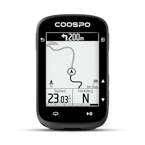 COOSPO CS500 Bike Computer Wireless, 2.6 Inch LCD GPS Cycling Computer with Route Navigation, Bluetooth5.0 ANT GPS Bicycle Speedometer with Auto-Backlight, Support Bike Radar & 45H Battery Life