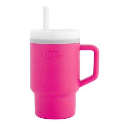 Image of Infantino My 1st Tumbler Limited Edition Adorable Miniature Tumbler with Leak-Resistant Straw and Toddler-Friendly Handle, Encourages Hydration, Easy to Clean, (266 ml), Bubble Gum