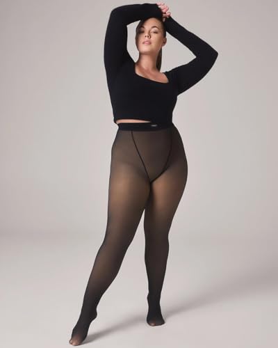 NOOSH TOAST Warm Fleece Tights | Sheer Look with Cozy Lined High-Waist Fit2