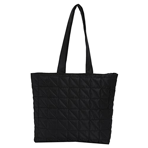 Schultertasche Damen Umhängetasche Damen Gross Casual Shoulder Handbags Quilted Cotton Padded Purses Handbags Rhombus Pattern Large Capacity Solid for Travel Work Female Purse Cover