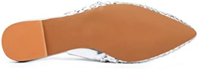 ANN CREEK Mule Shoes for Women Closed Pointed Toe Ladies Slip On Gold Loafers Slides Flat Mules Backless Mule Shoes Low Heel Slip On Slides Silver - 7.5 | Image 5