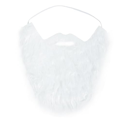 GNCoards Fake Beard Costume Costume Beard and Mustache Halloween Cosplay Party for Adults Men Women (White)