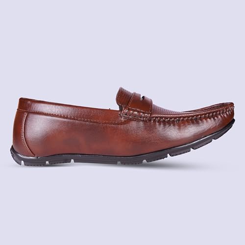 Image of Liberty Men's Leather Loafers Formal Shoes | Stylish Fashionable Slip-On Moccasins | Ideal for Business, Casual, Parties (Available Size in 6 to 10 UK, Black /Brown)