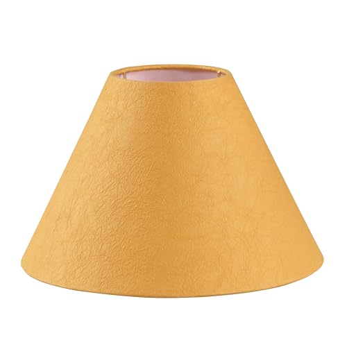 Image of Aspen Creative 56041, Hardback Empire Transitional UNO Lamp Shade, Carrot Orange Parchment Wrinkled Paper, 4 inch Top x 10 inch Bottom x 7 inch Slant Height, Slip 33mm