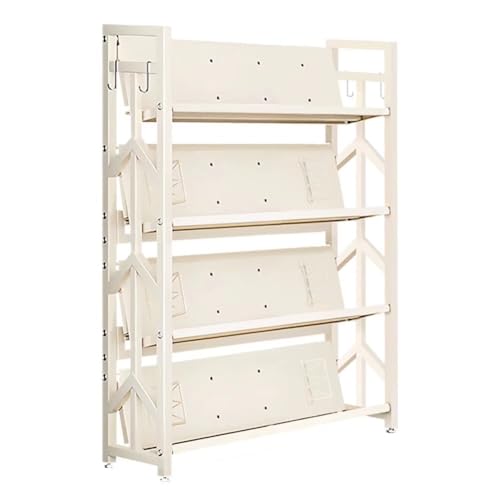 AKEMI LIVING 本棚 オープンシェルフ オープンラック ラック 4段 A4サイズ スチール製 大容量 収納棚 収納ラック CD棚 仕切り付き 可動棚 書類収納