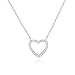 Price comparison product image Philip Jones Silver Plated Open Heart Necklace Created with Zircondia® Crystals